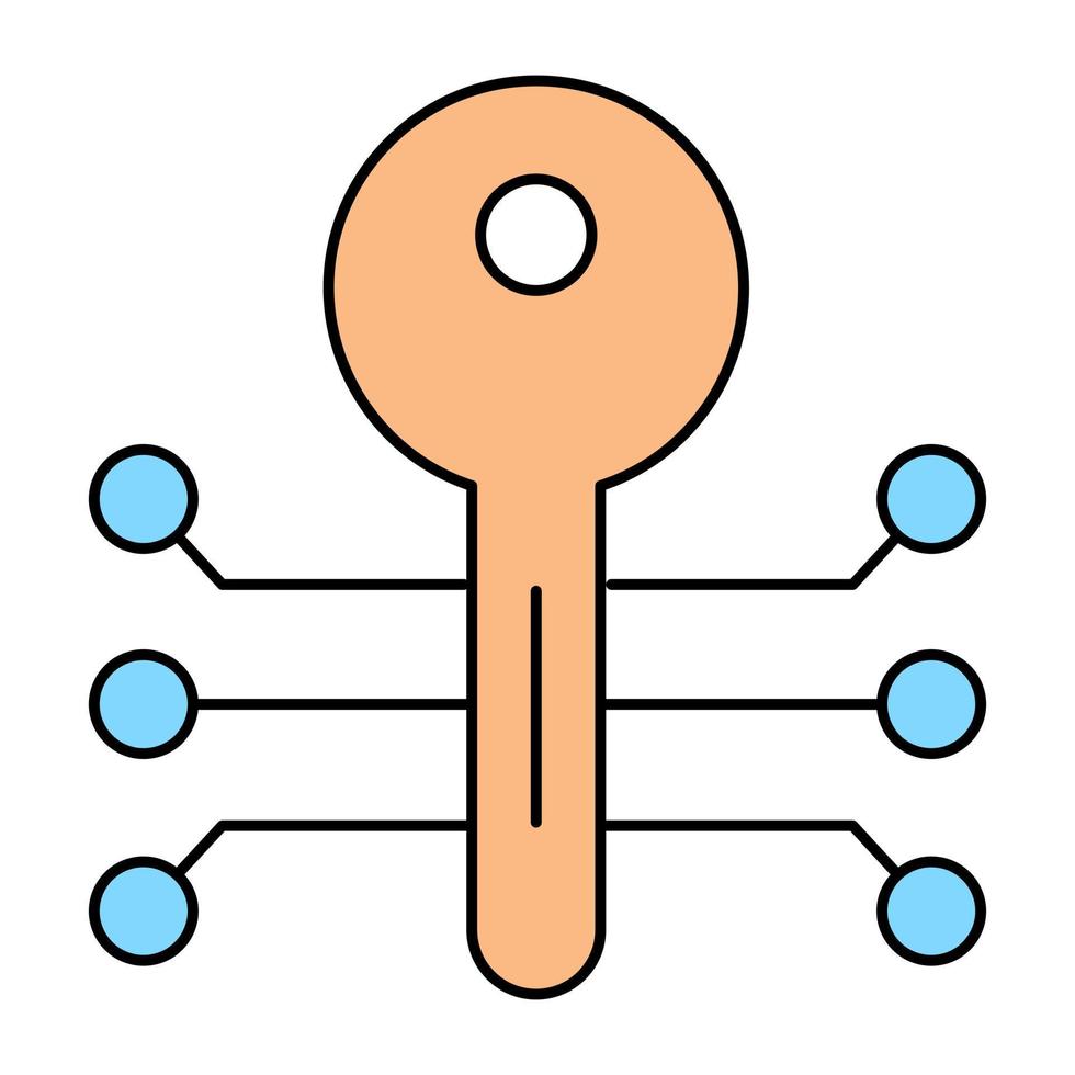 Encrypted key icon in editable design vector