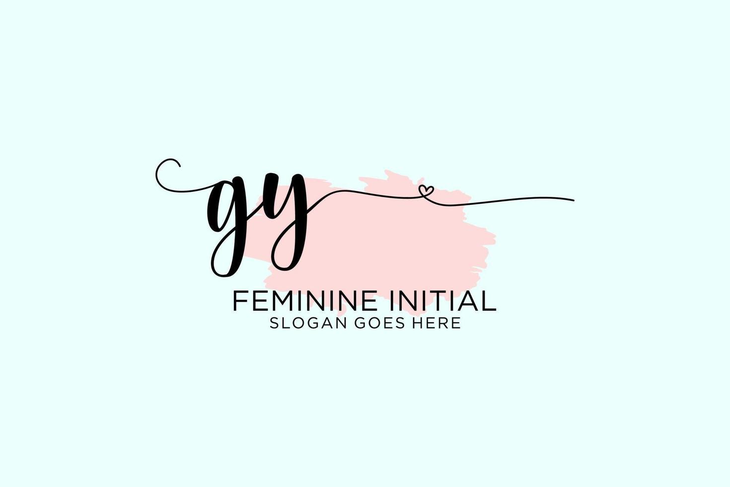 Initial GY beauty monogram and elegant logo design handwriting logo of initial signature, wedding, fashion, floral and botanical with creative template. vector