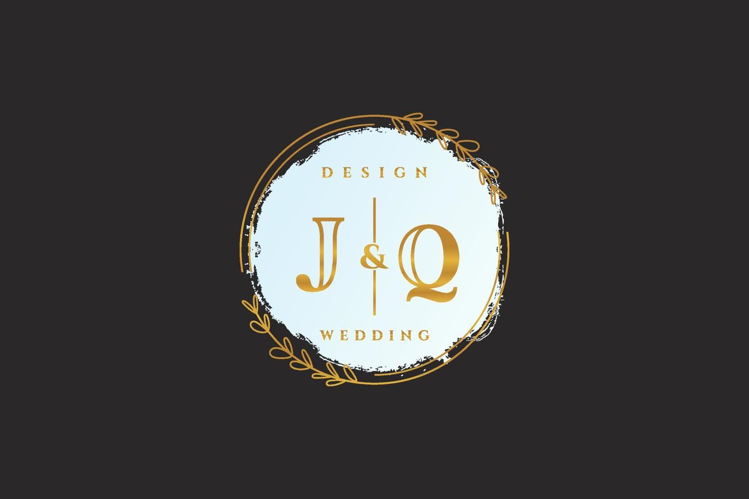 Initial JQ beauty monogram and elegant logo design handwriting logo of initial signature, wedding, fashion, floral and botanical with creative template. vector