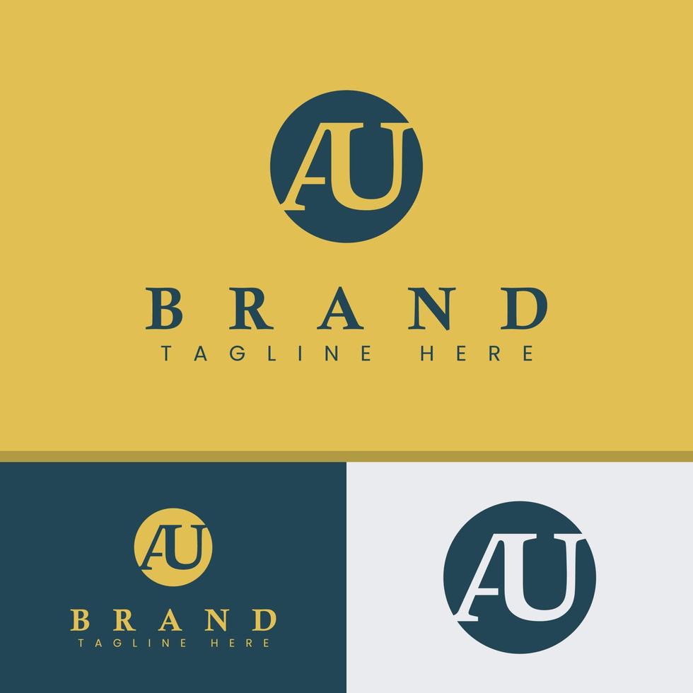 Letter AU IMonogram Circle Logo, suitable for any Business with AU or UA Initials. vector