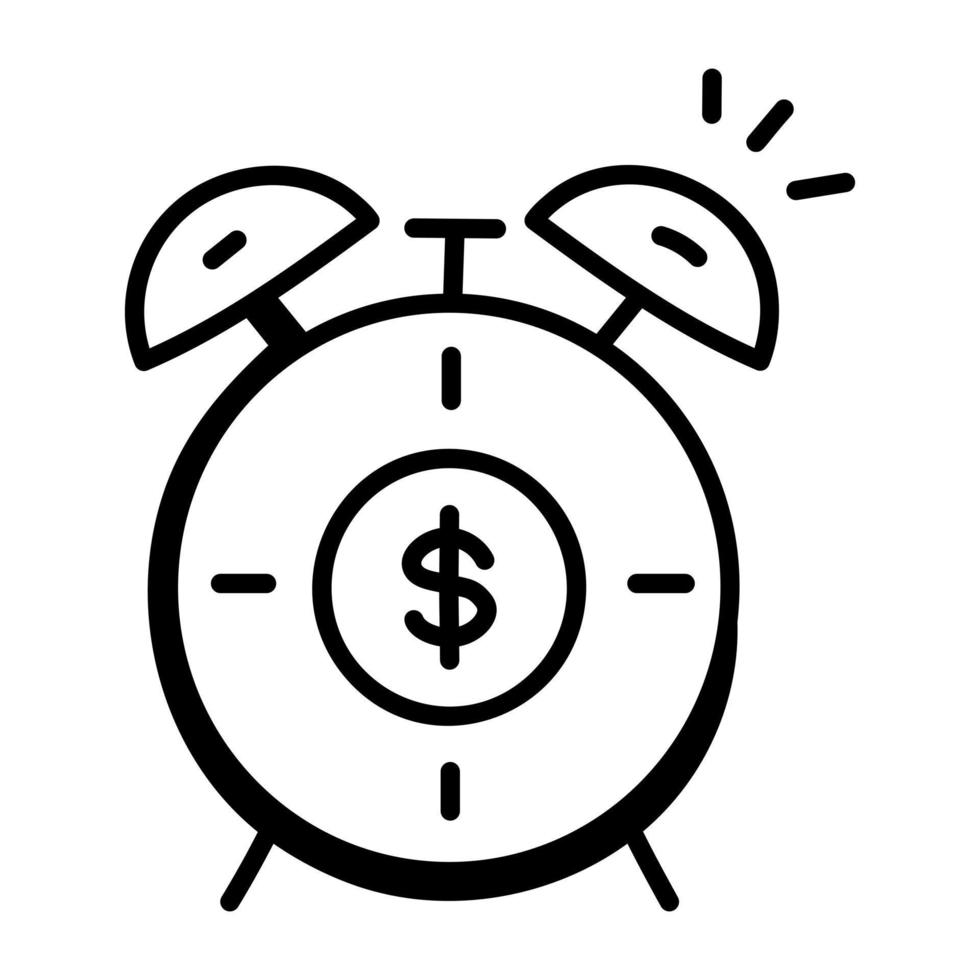 Trendy hand drawn icon of timely payment vector