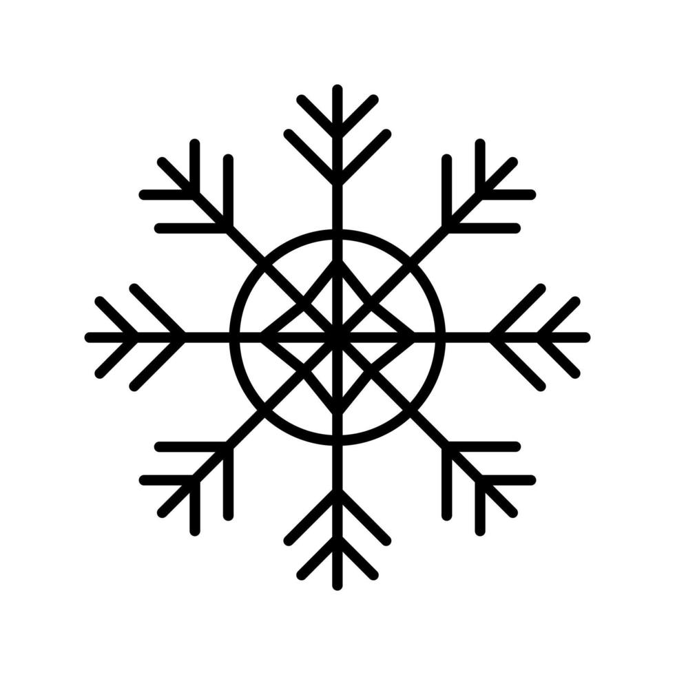 icono de vector de copo de nieve