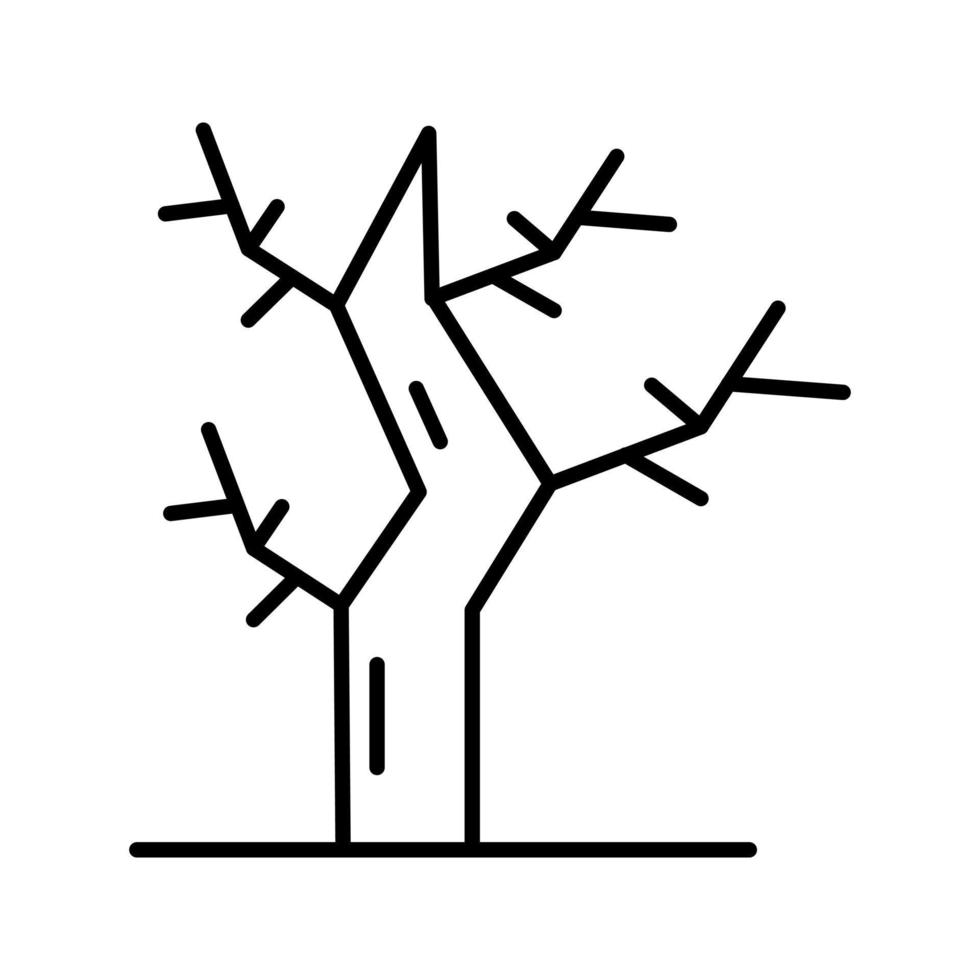 icono de vector de árbol seco