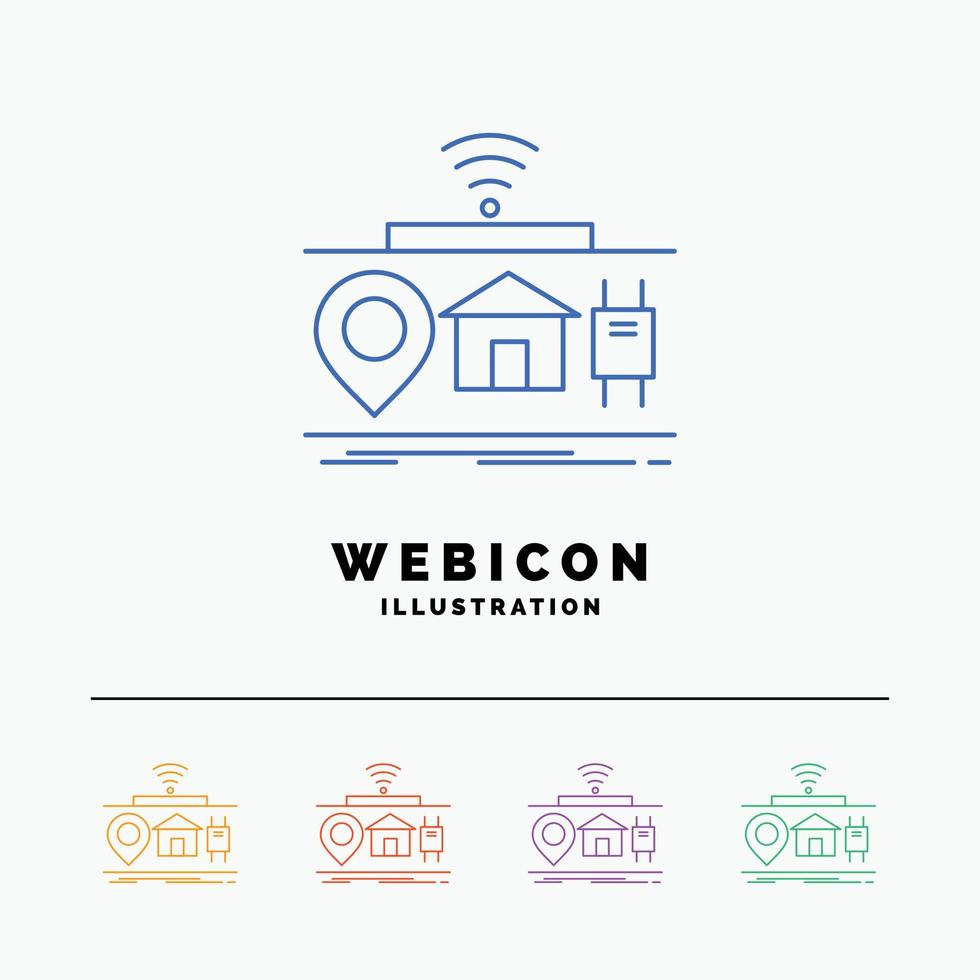 IOT. gadgets. internet. of. things 5 Color Line Web Icon Template isolated on white. Vector illustration