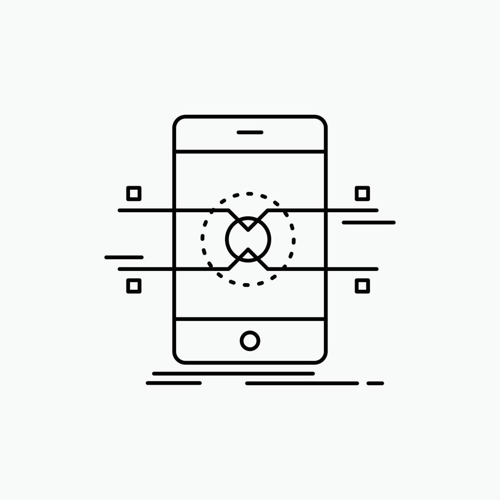 Api. interface. mobile. phone. smartphone Line Icon. Vector isolated illustration