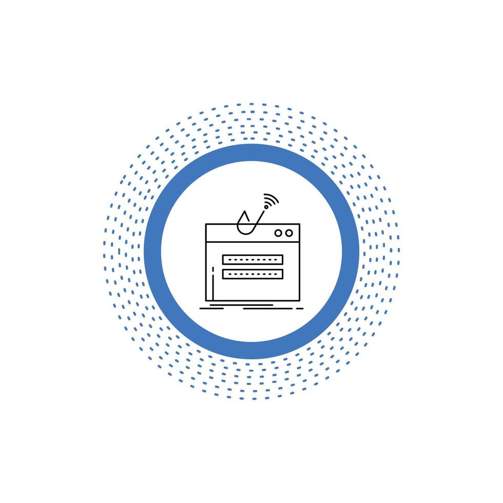 fraud. internet. login. password. theft Line Icon. Vector isolated illustration