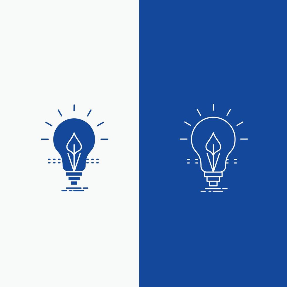 bulb. idea. electricity. energy. light Line and Glyph web Button in Blue color Vertical Banner for UI and UX. website or mobile application vector