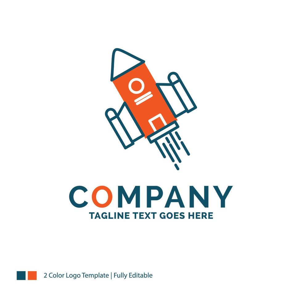 space craft. shuttle. space. rocket. launch Logo Design. Blue and Orange Brand Name Design. Place for Tagline. Business Logo template. vector