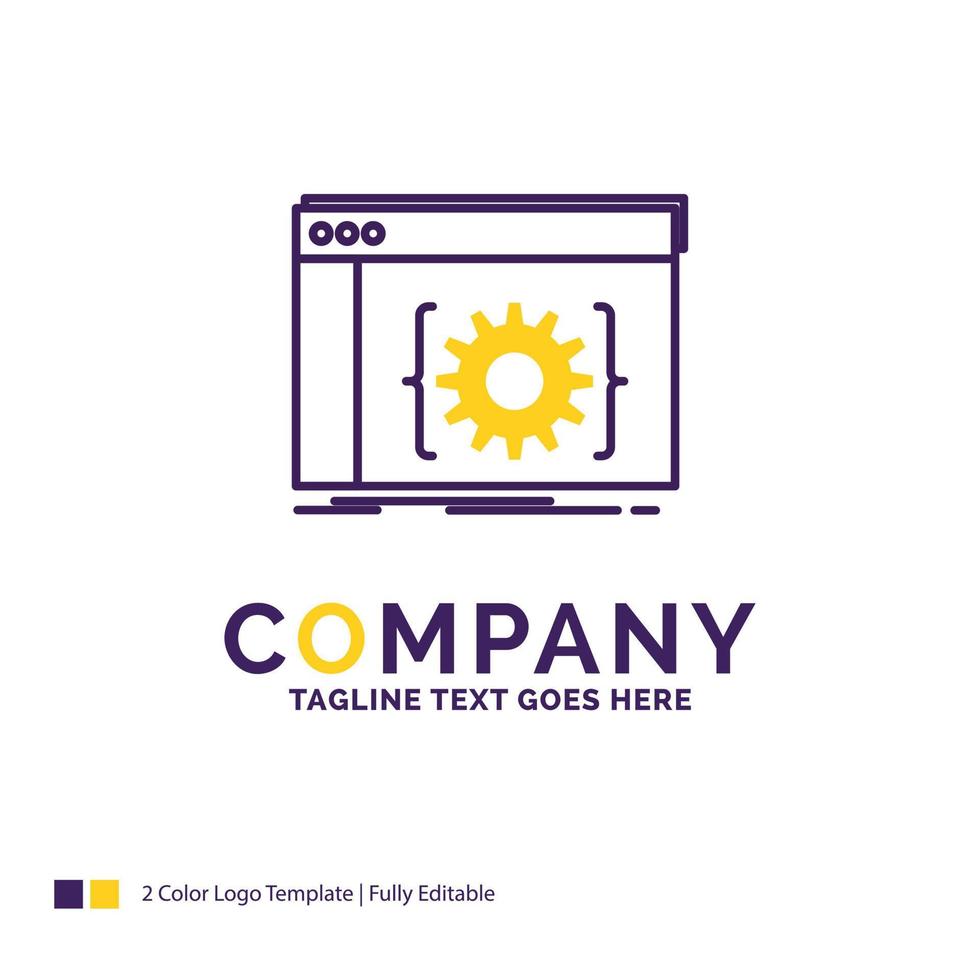 diseño de logotipo de nombre de empresa para api. aplicación codificación. desarrollador. software. diseño de marca púrpura y amarillo con lugar para eslogan. plantilla de logotipo creativo para pequeñas y grandes empresas. vector