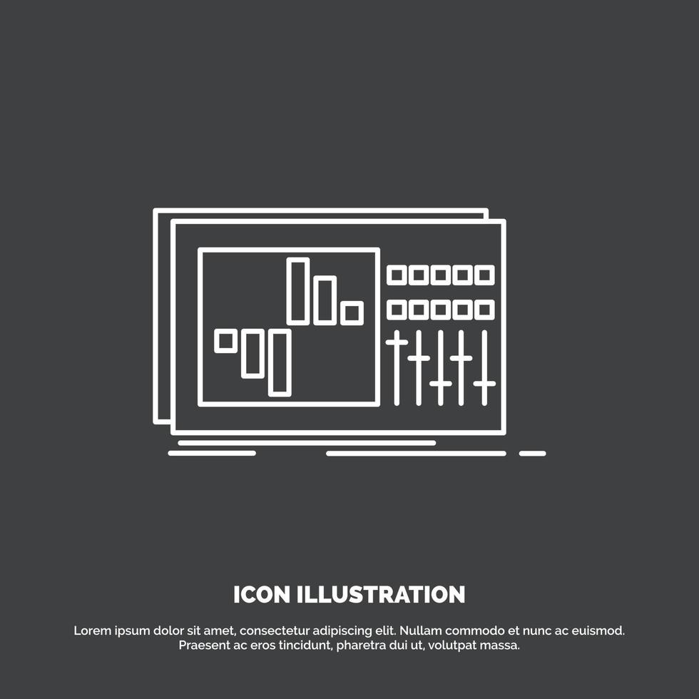 control. equalizer. equalization. sound. studio Icon. Line vector symbol for UI and UX. website or mobile application