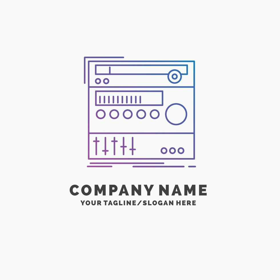 rack. component. module. sound. studio Purple Business Logo Template. Place for Tagline vector