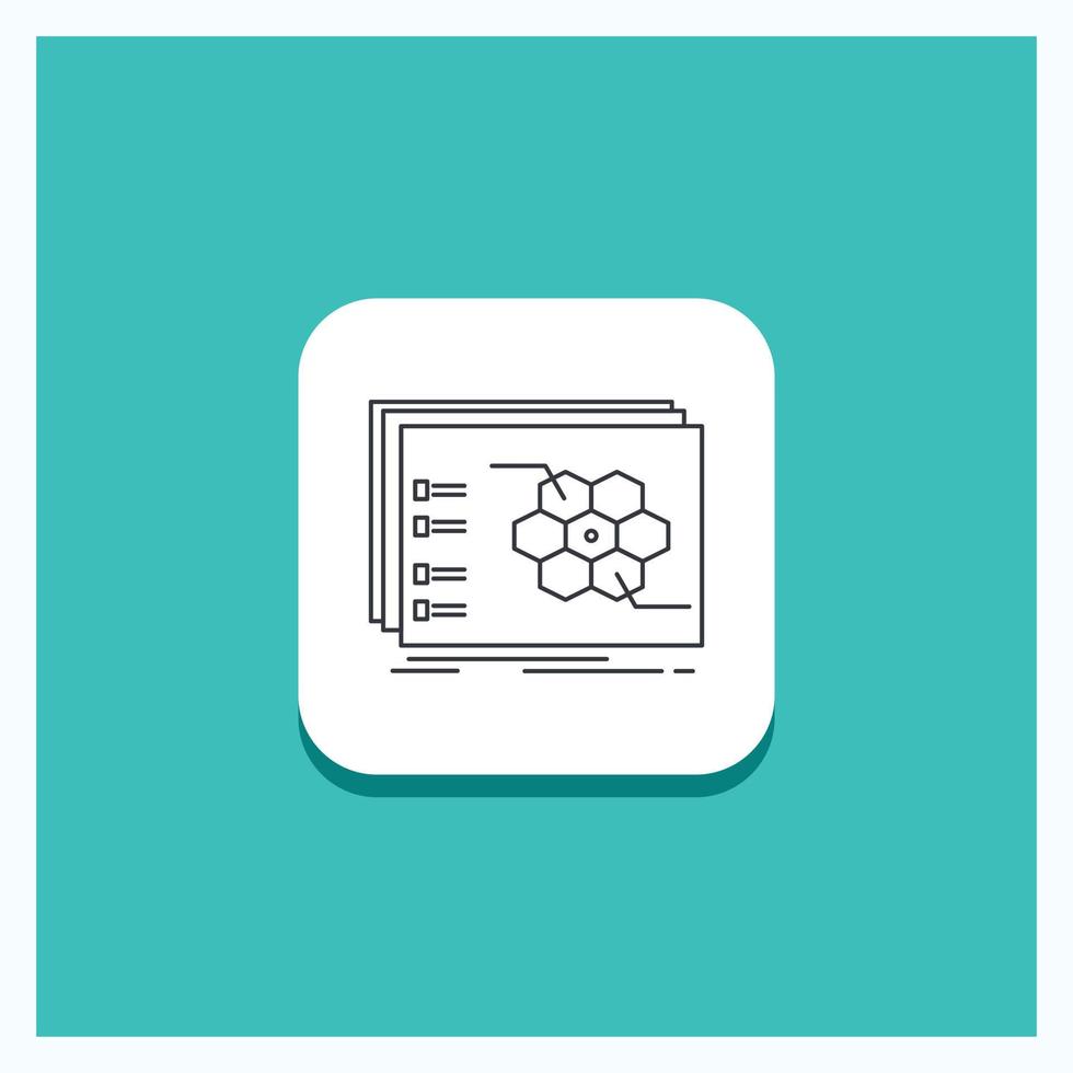 Round Button for Game. strategic. strategy. tactic. tactical Line icon Turquoise Background vector