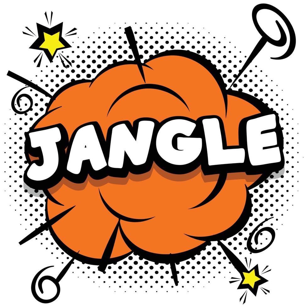 jangle comic plantilla brillante con burbujas de discurso en marcos coloridos vector