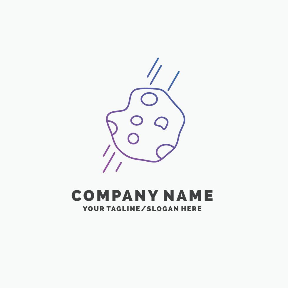 Asteroid. astronomy. meteor. space. comet Purple Business Logo Template. Place for Tagline vector