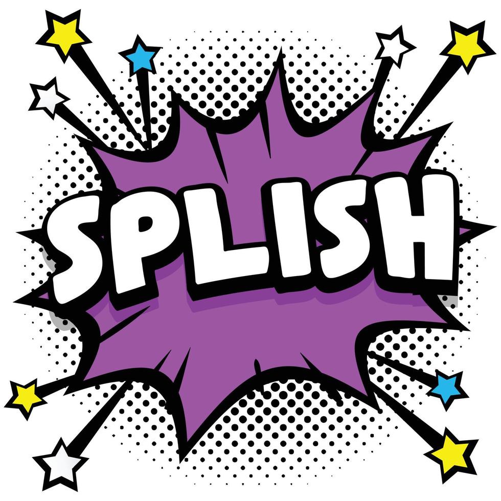 splish Pop art comic speech bubbles book sound effects vector