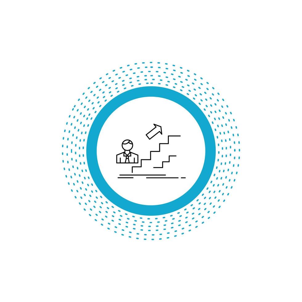 promotion. Success. development. Leader. career Line Icon. Vector isolated illustration