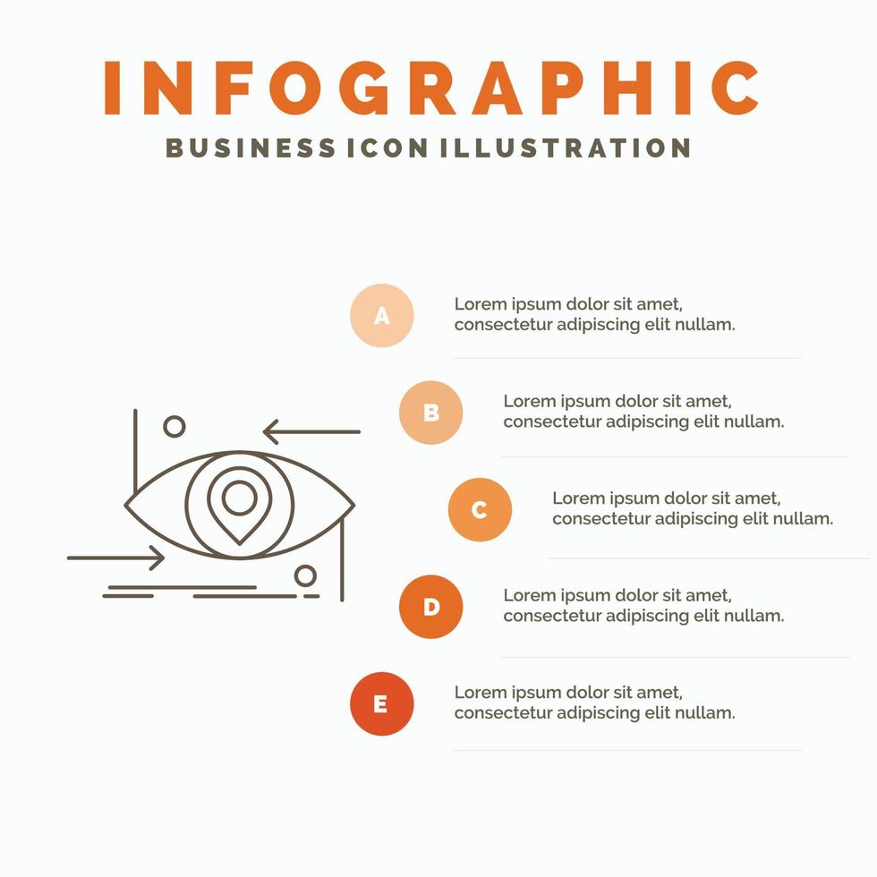 Advanced. future. gen. science. technology. eye Infographics Template for Website and Presentation. Line Gray icon with Orange infographic style vector illustration