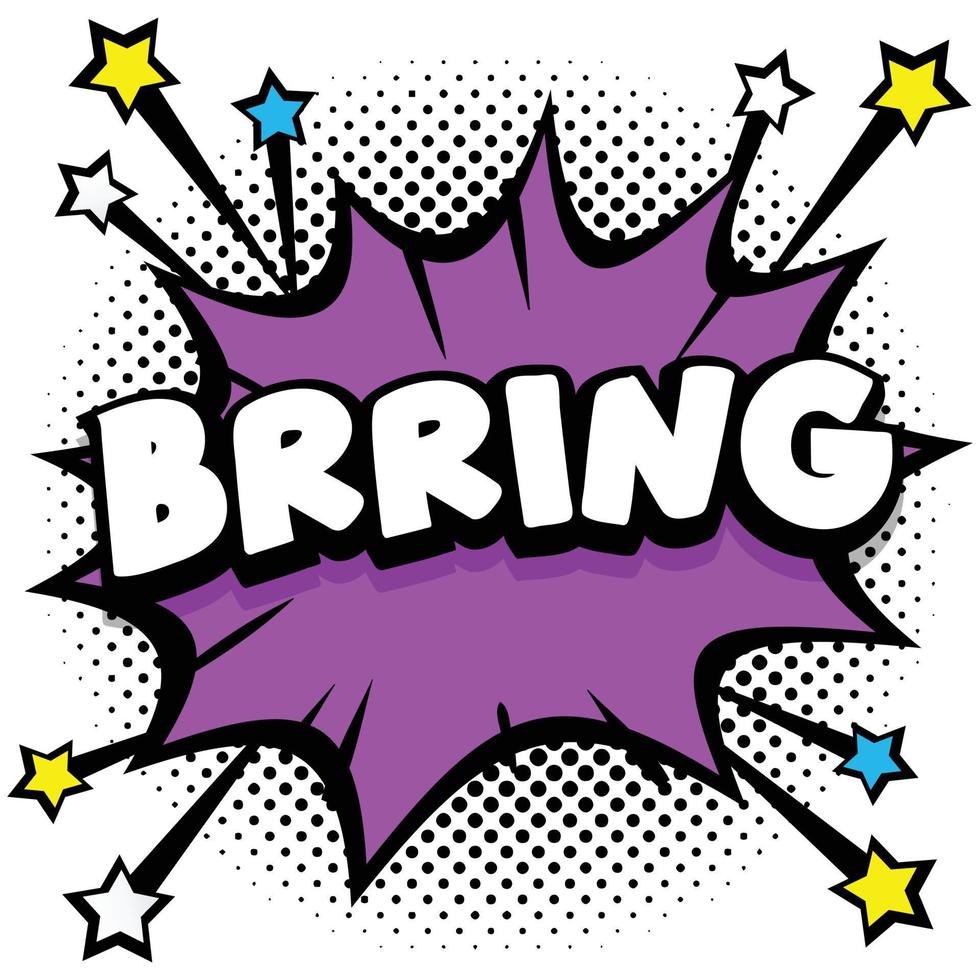 brring Pop art comic speech bubbles book sound effects vector
