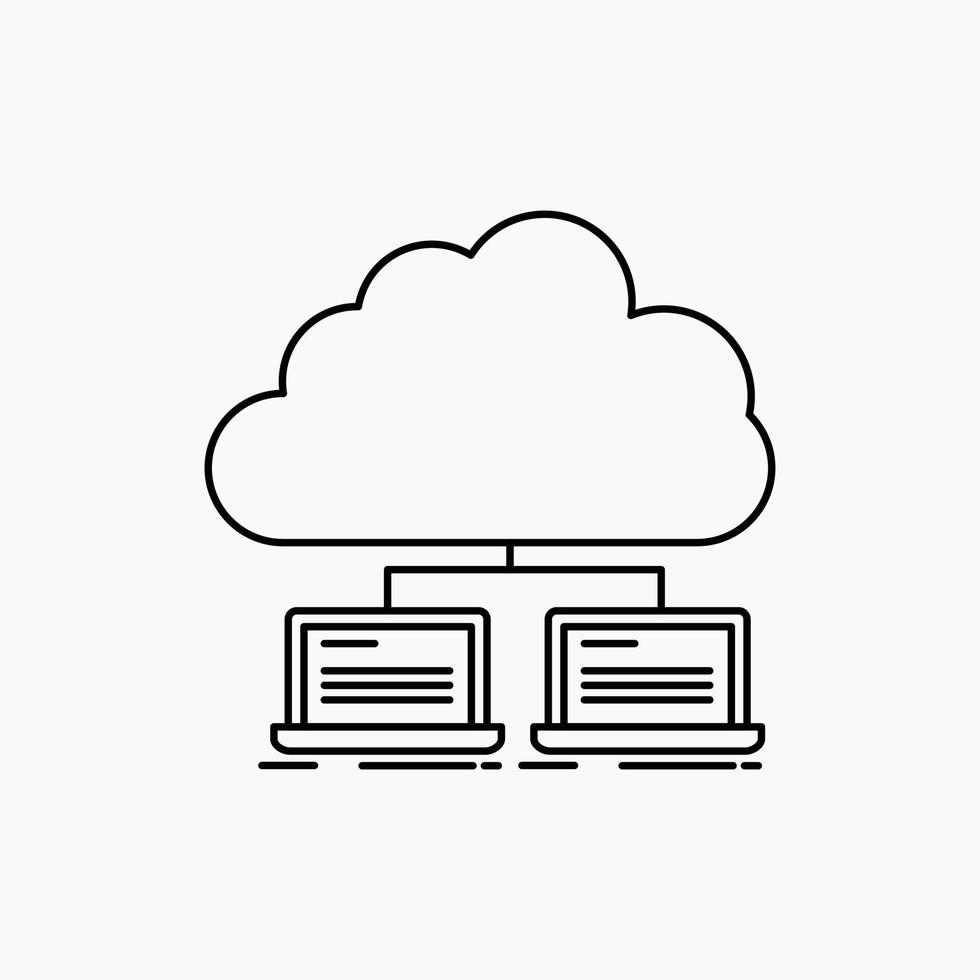 cloud. network. server. internet. data Line Icon. Vector isolated illustration