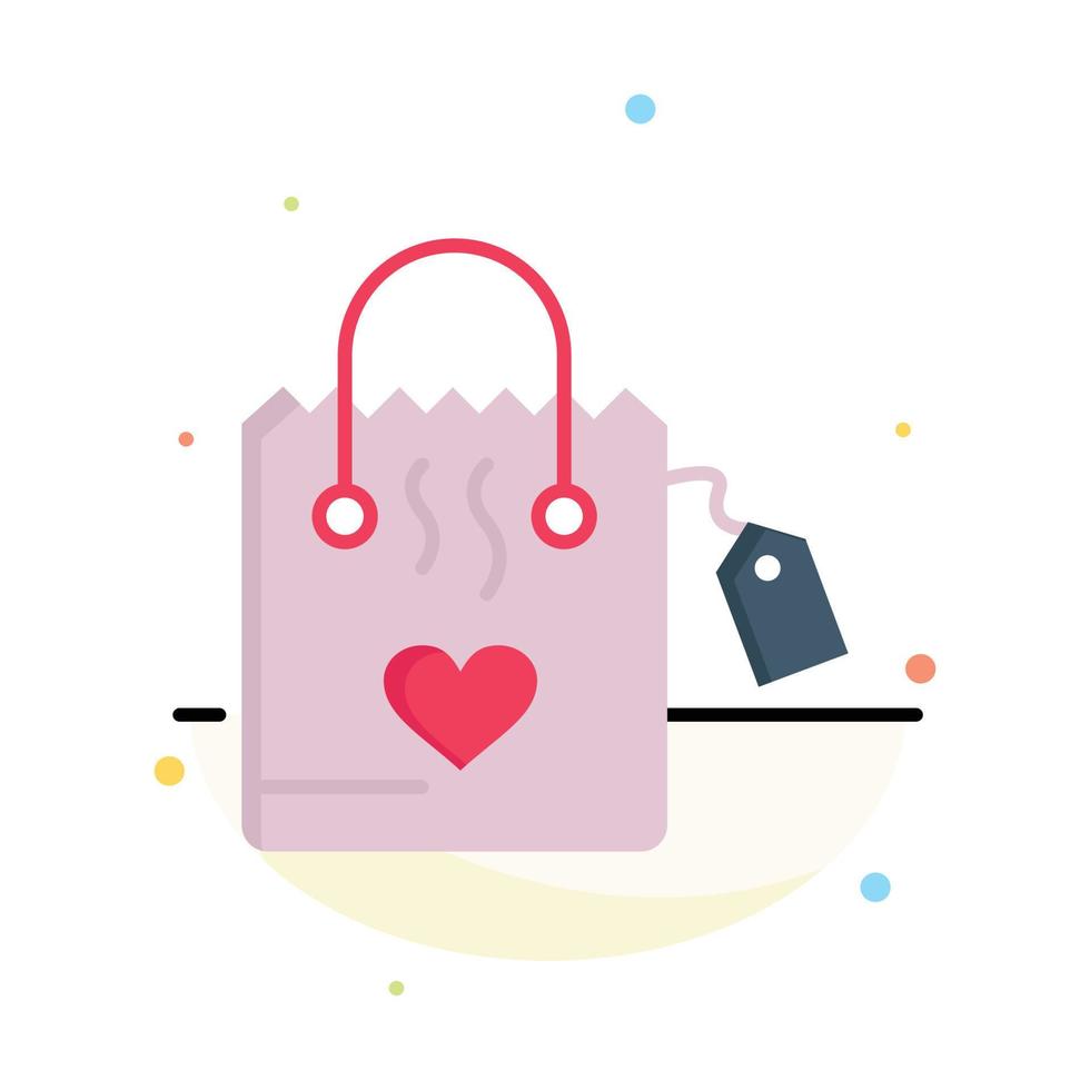 Handbag Love Heart Wedding Business Logo Template Flat Color vector