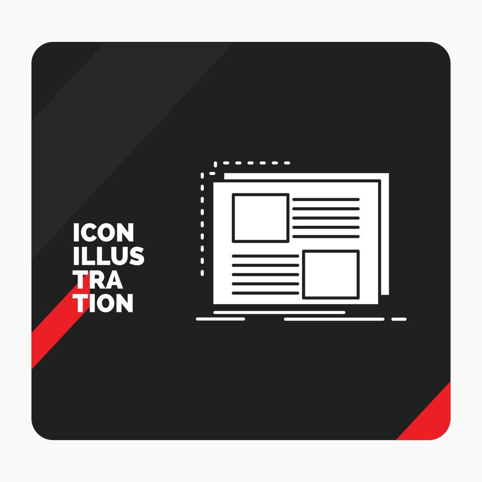 Red and Black Creative presentation Background for Content. design. frame. page. text Glyph Icon vector