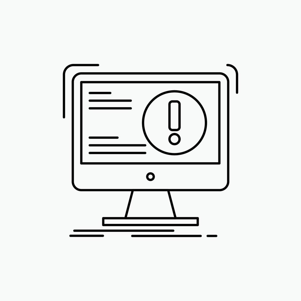 Alert. antivirus. attack. computer. virus Line Icon. Vector isolated illustration