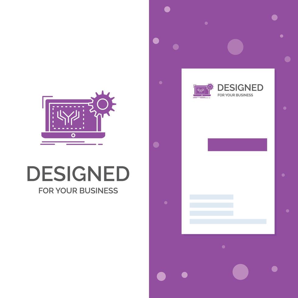 Business Logo for Blueprint. circuit. electronics. engineering. hardware. Vertical Purple Business .Visiting Card template. Creative background vector illustration