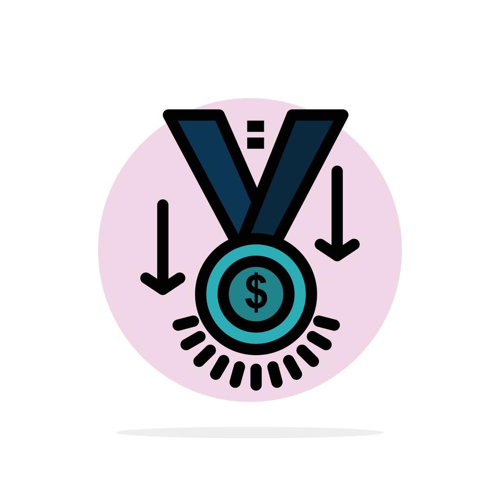 Award Medal Star Winner Trophy Abstract Circle Background Flat color Icon vector