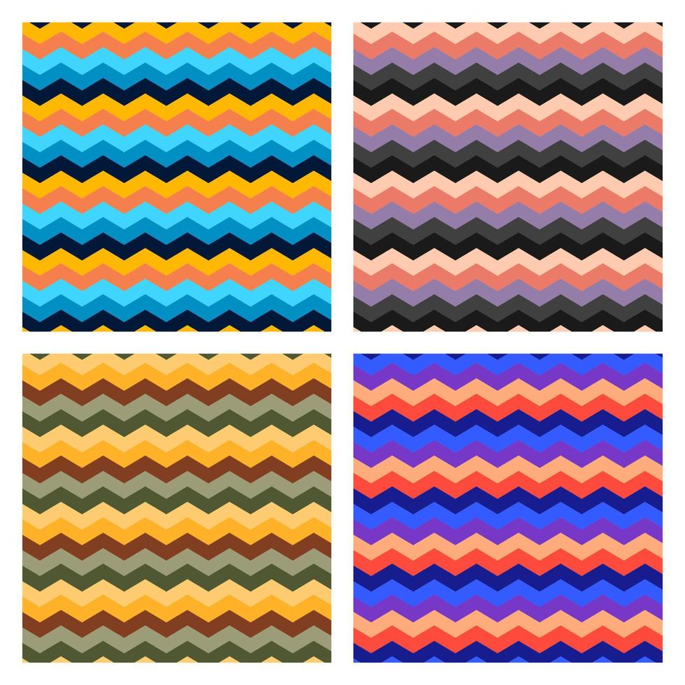 Zig Zag Lines Seamless colorful Halloween Pattern background vector