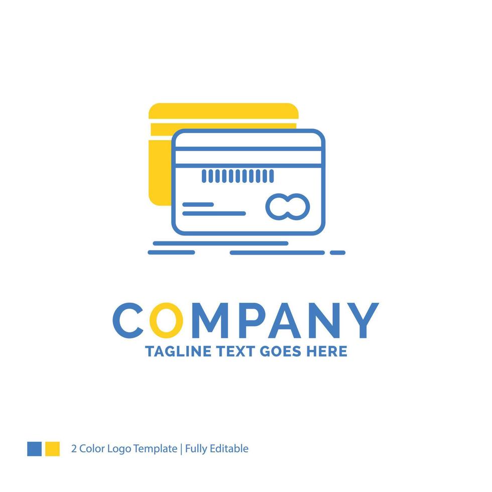 Banking. card. credit. debit. finance Blue Yellow Business Logo template. Creative Design Template Place for Tagline. vector