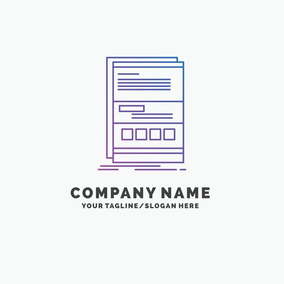 navegador. dinámica. Internet. página. plantilla de logotipo empresarial púrpura sensible. lugar para el eslogan vector