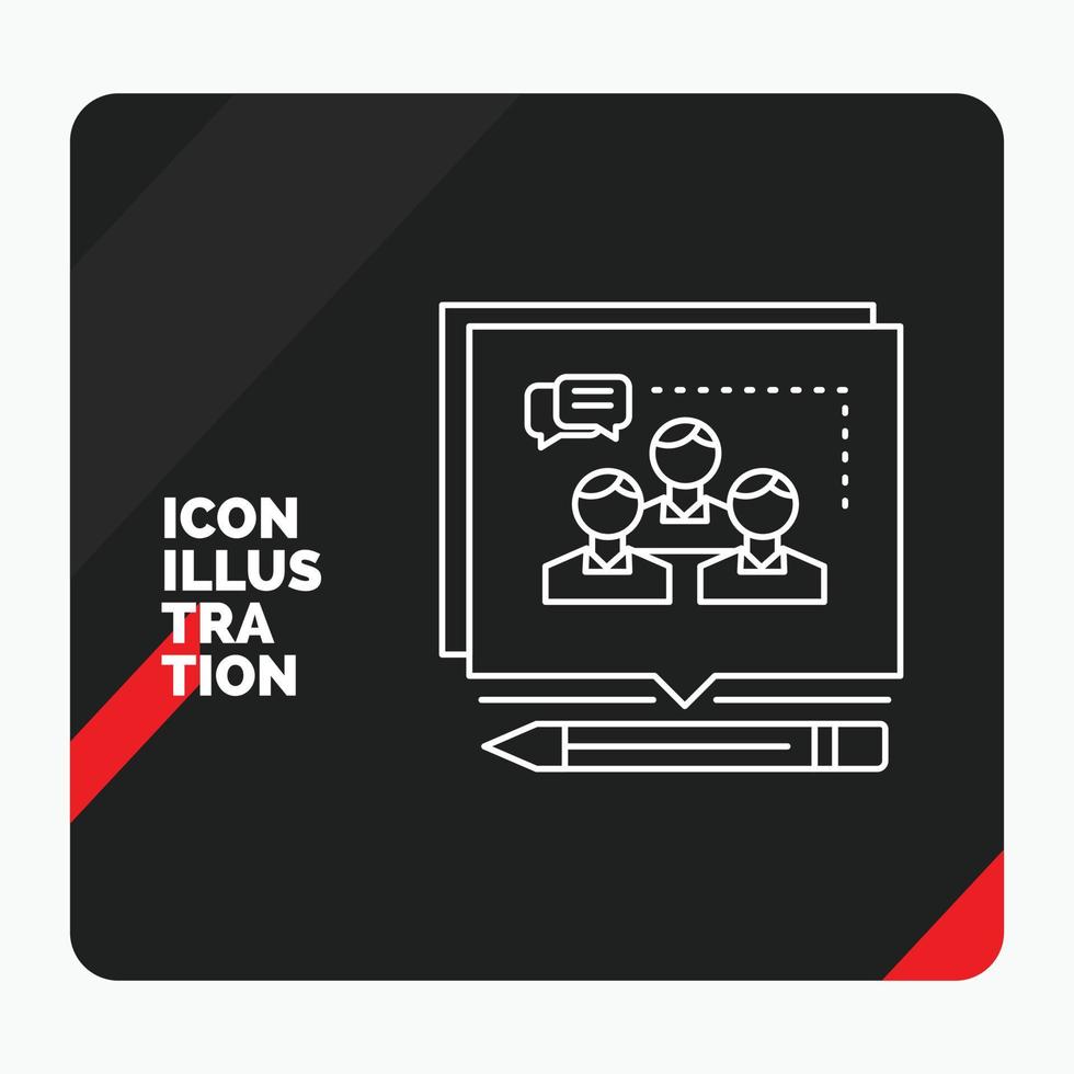 Red and Black Creative presentation Background for Analysis. argument. business. convince. debate Line Icon vector