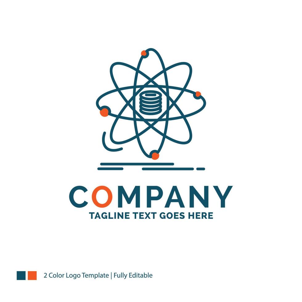 Analysis. data. information. research. science Logo Design. Blue and Orange Brand Name Design. Place for Tagline. Business Logo template. vector