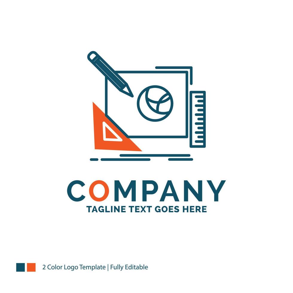 logo. design. creative. idea. design process Logo Design. Blue and Orange Brand Name Design. Place for Tagline. Business Logo template. vector
