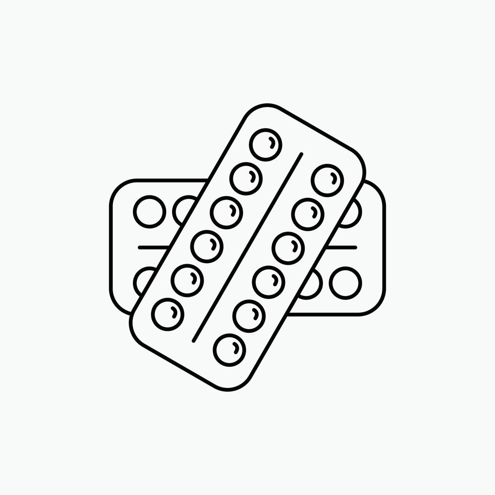 medicine. Pill. drugs. tablet. patient Line Icon. Vector isolated illustration