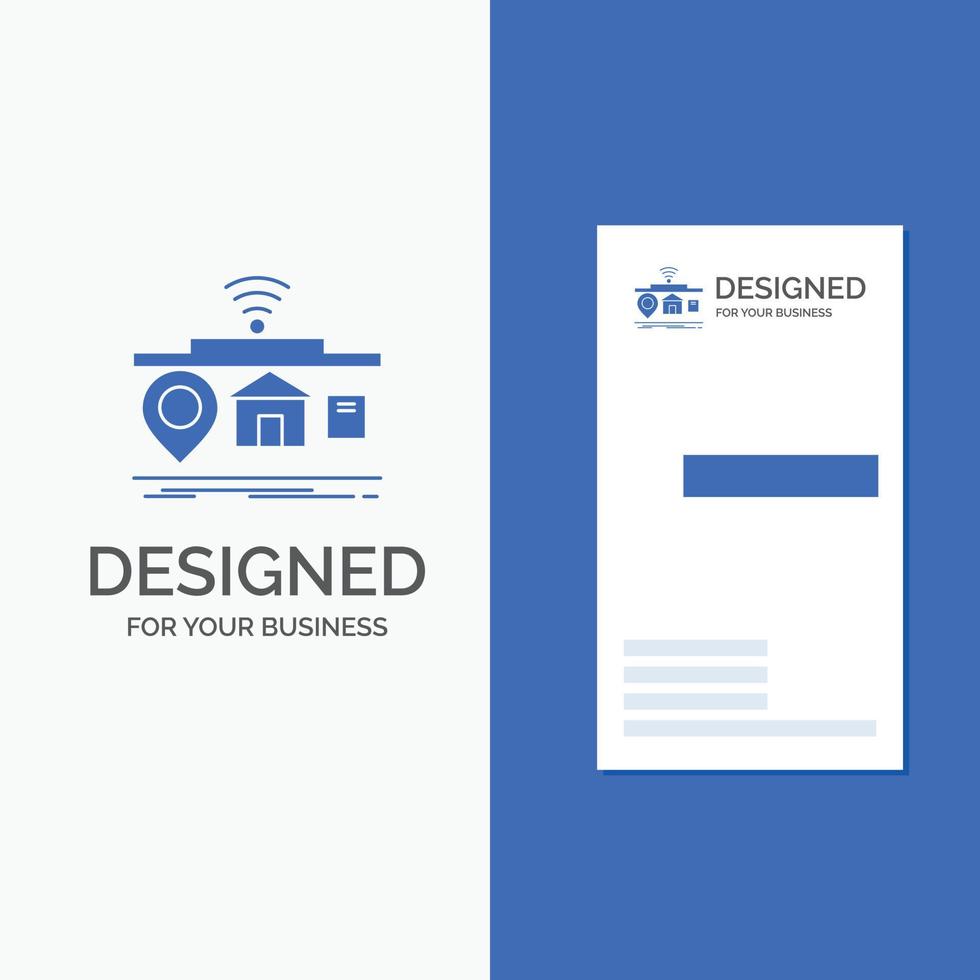 Business Logo for IOT. gadgets. internet. of. things. Vertical Blue Business .Visiting Card template. vector