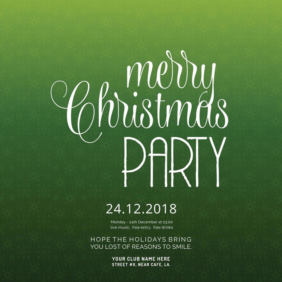 Merry Christmas Party Invitation Background vector