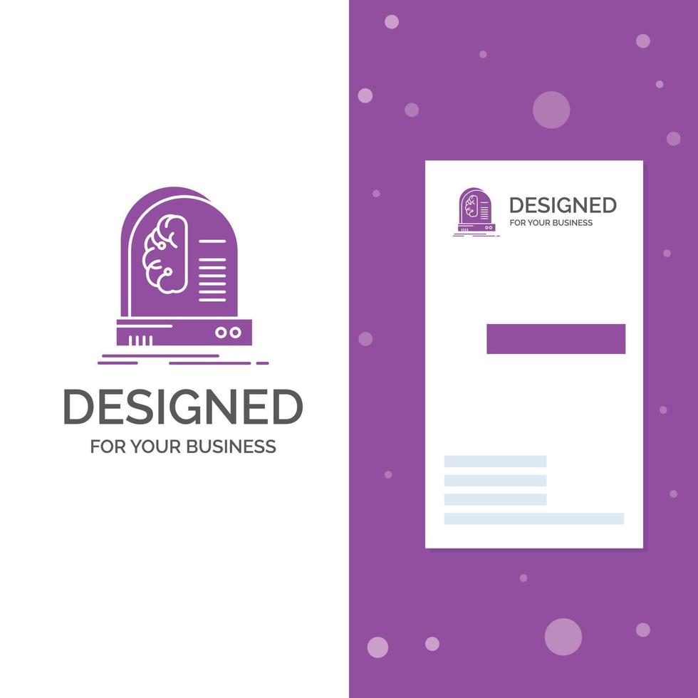 Business Logo for Ai. brain. future. intelligence. machine. Vertical Purple Business .Visiting Card template. Creative background vector illustration