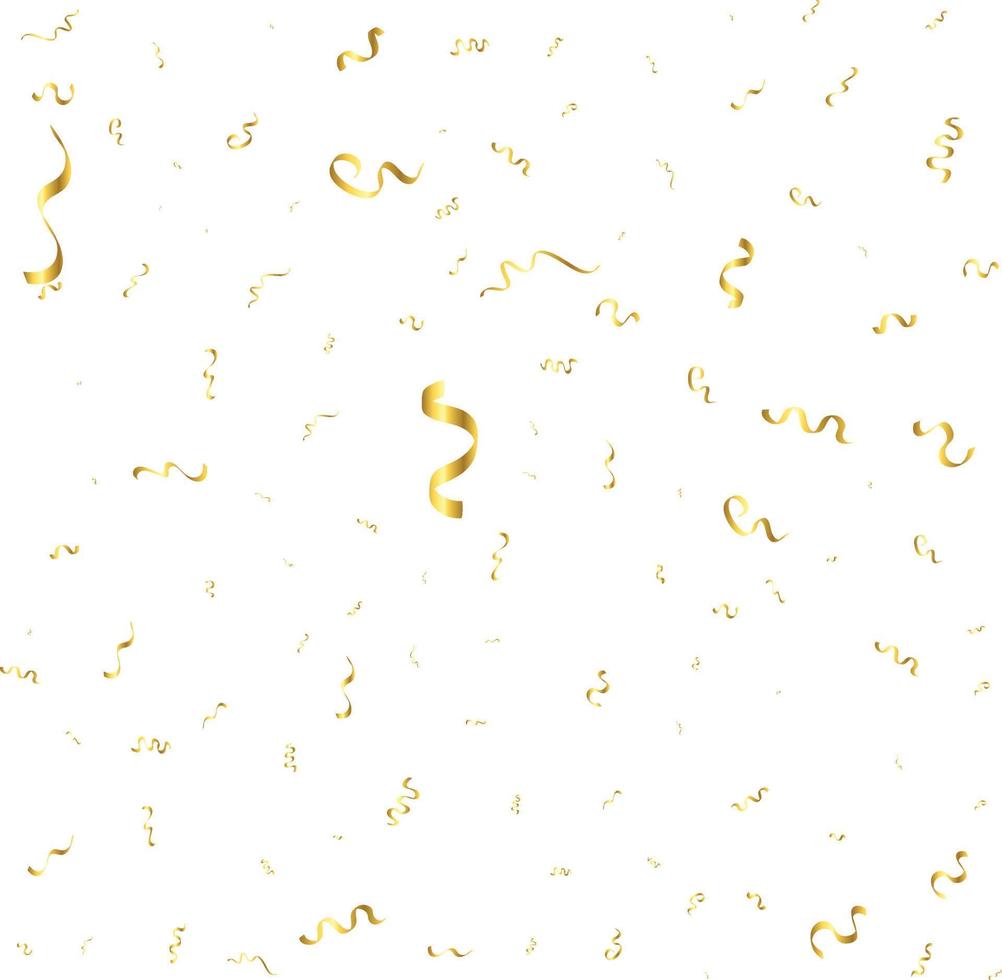 Gold Confetti Isolated On White Background. Celebrate Vector Illustration
