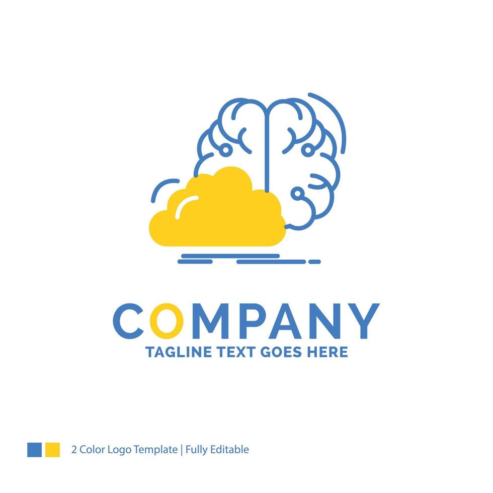 brainstorming. creative. idea. innovation. inspiration Blue Yellow Business Logo template. Creative Design Template Place for Tagline. vector