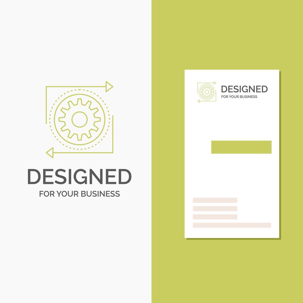 Business Logo for Business. gear. management. operation. process. Vertical Green Business .Visiting Card template. Creative background vector illustration