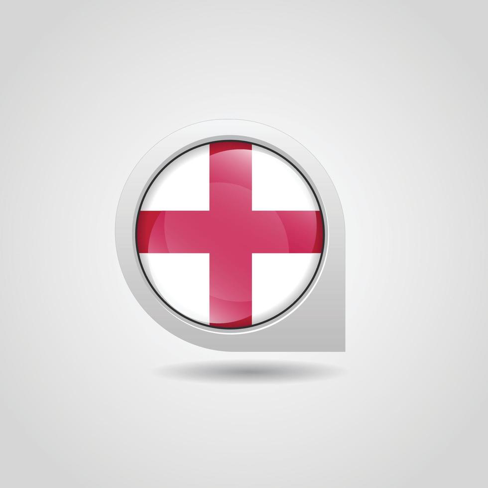 England United Kingdom Flag Map Pin vector