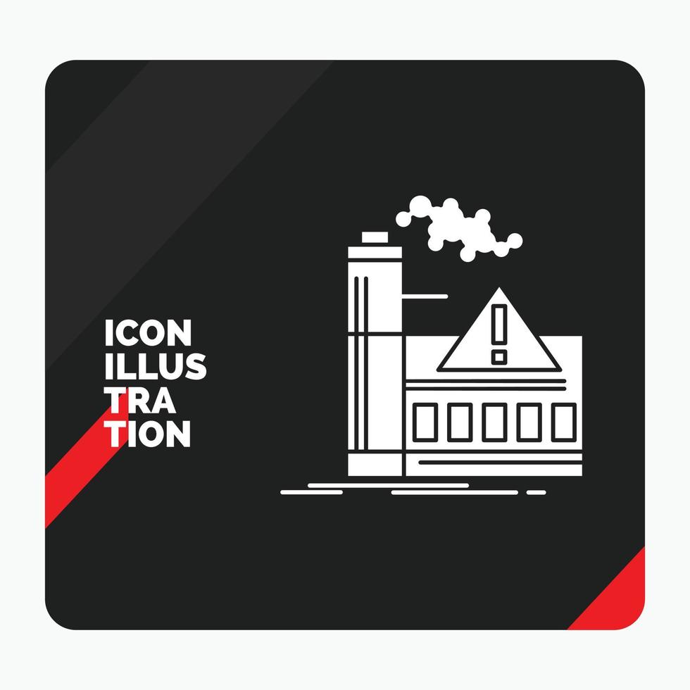 Red and Black Creative presentation Background for pollution. Factory. Air. Alert. industry Glyph Icon vector