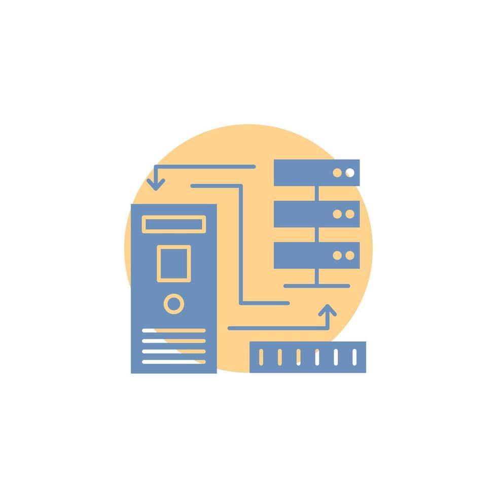 combinación. datos. base de datos. electrónico. icono de glifo de información. vector