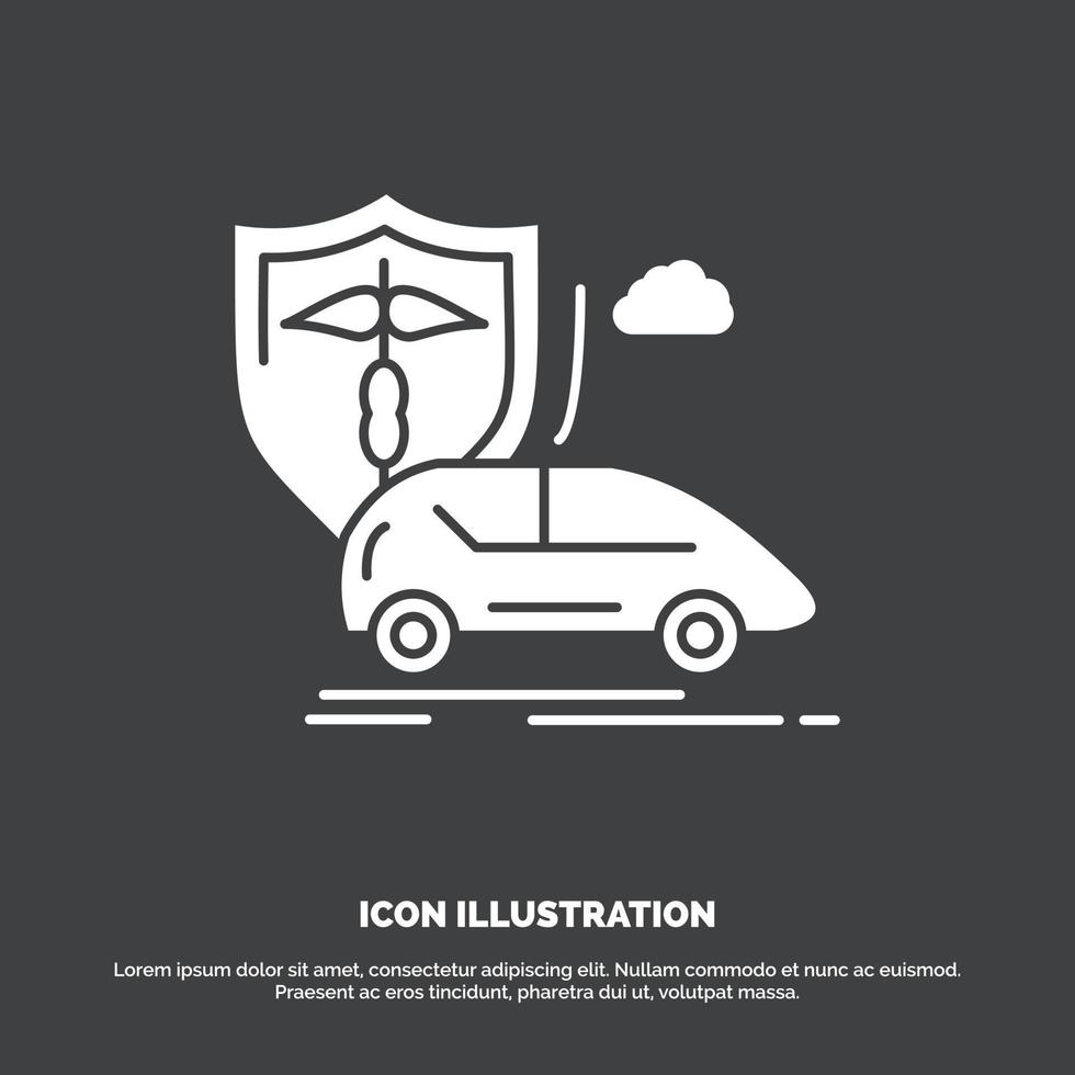 car. hand. insurance. transport. safety Icon. glyph vector symbol for UI and UX. website or mobile application