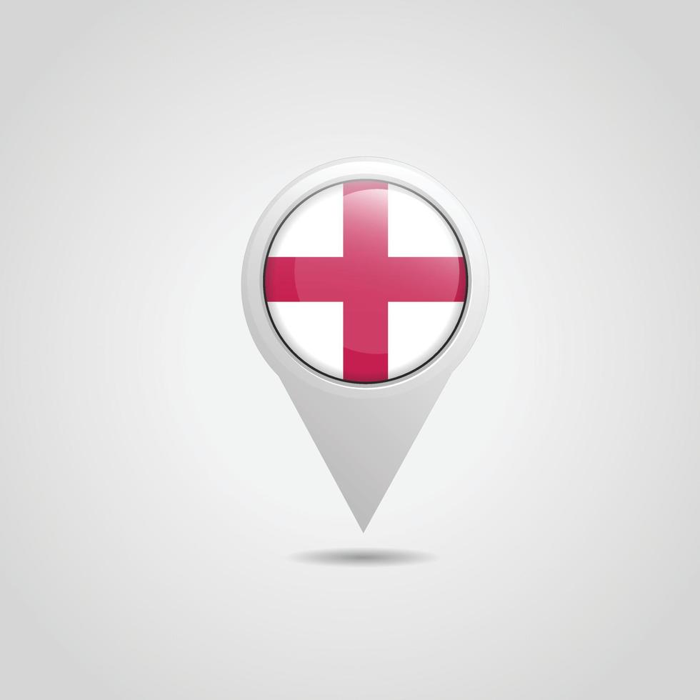 England United Kingdom Flag Map Pin vector