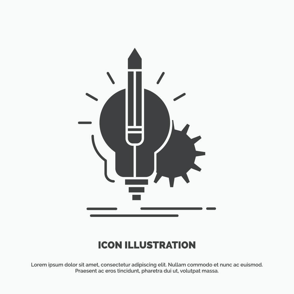 Idea. insight. key. lamp. lightbulb Icon. glyph vector gray symbol for UI and UX. website or mobile application