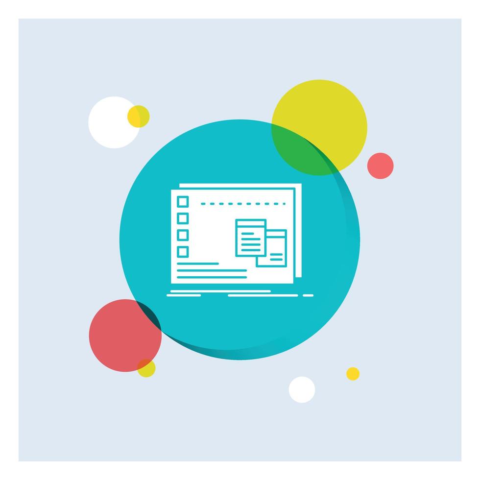 Window. Mac. operational. os. program White Glyph Icon colorful Circle ...