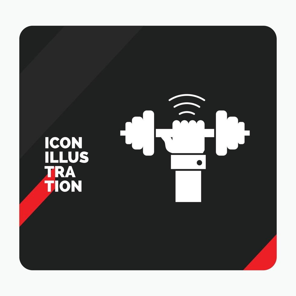 Red and Black Creative presentation Background for Dumbbell. gain. lifting. power. sport Glyph Icon vector