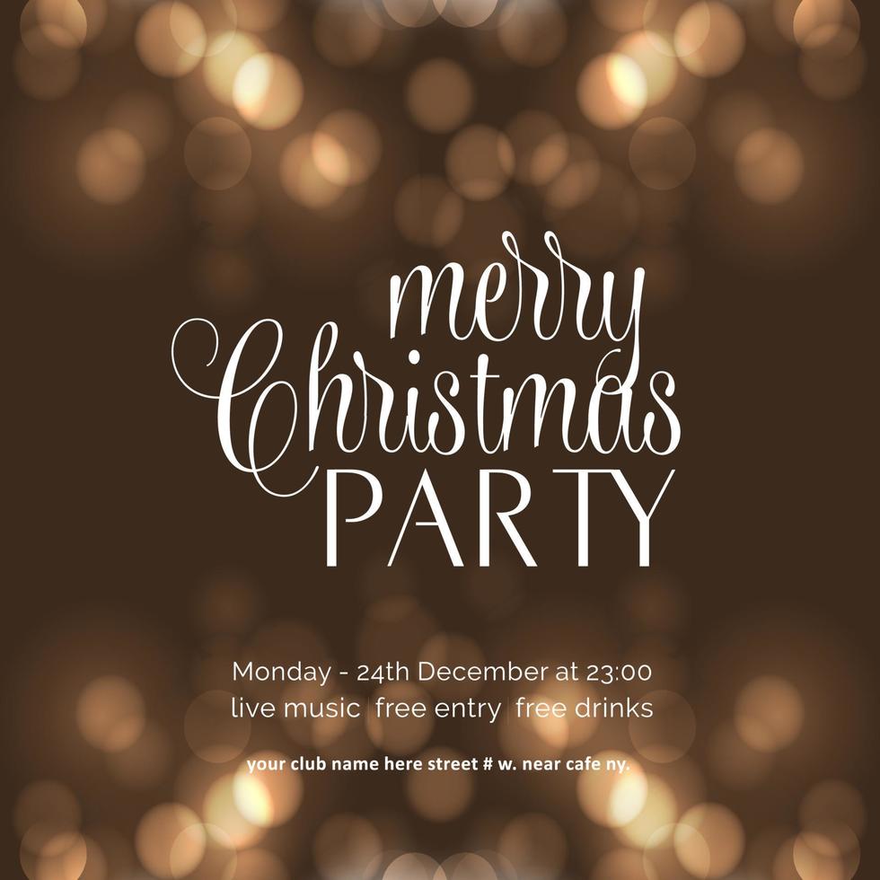 Merry Christmas Party Glowing background vector